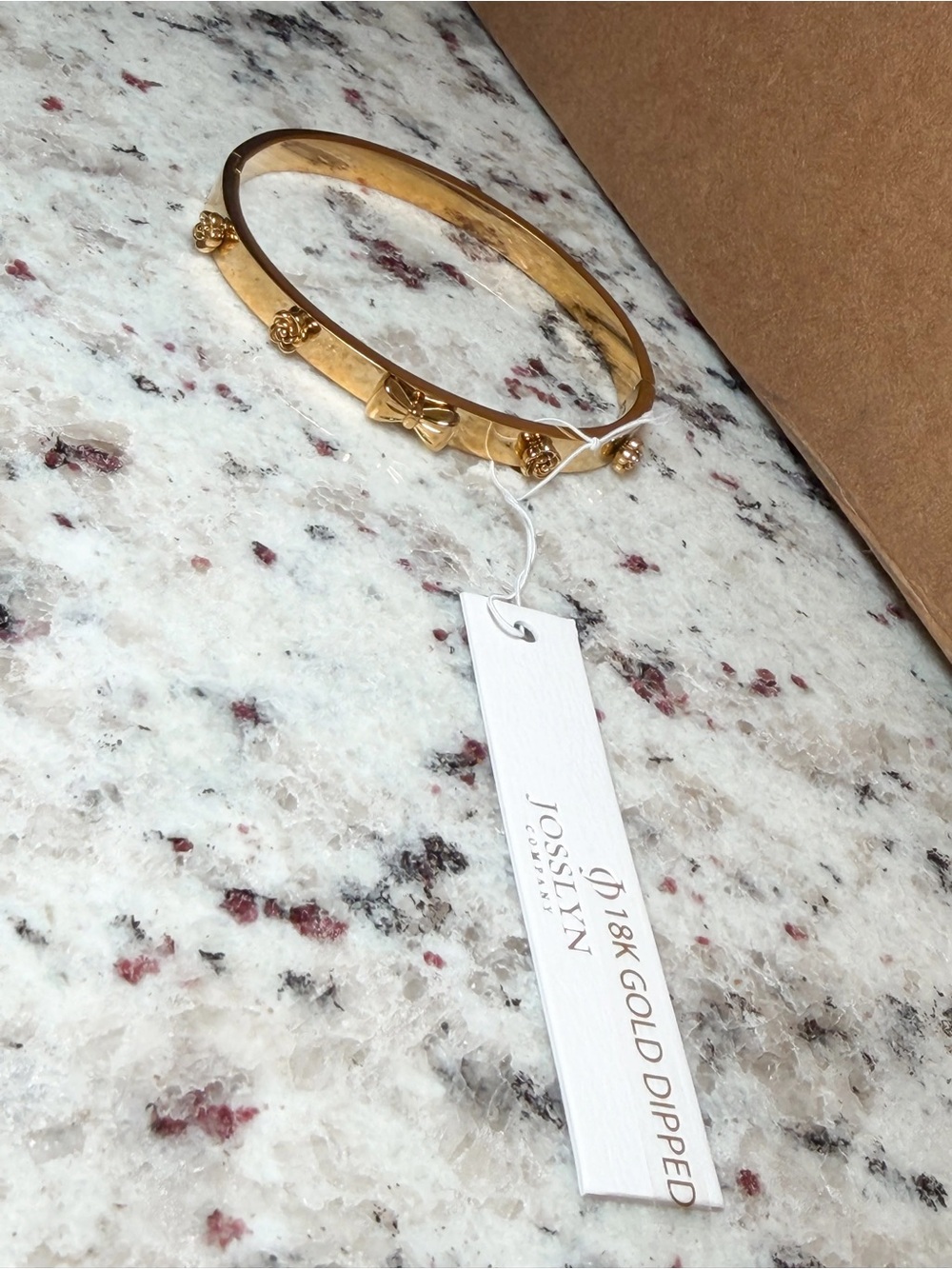 18K Gold-Dipped Floral Accent Bangle Bracelet - Gold
